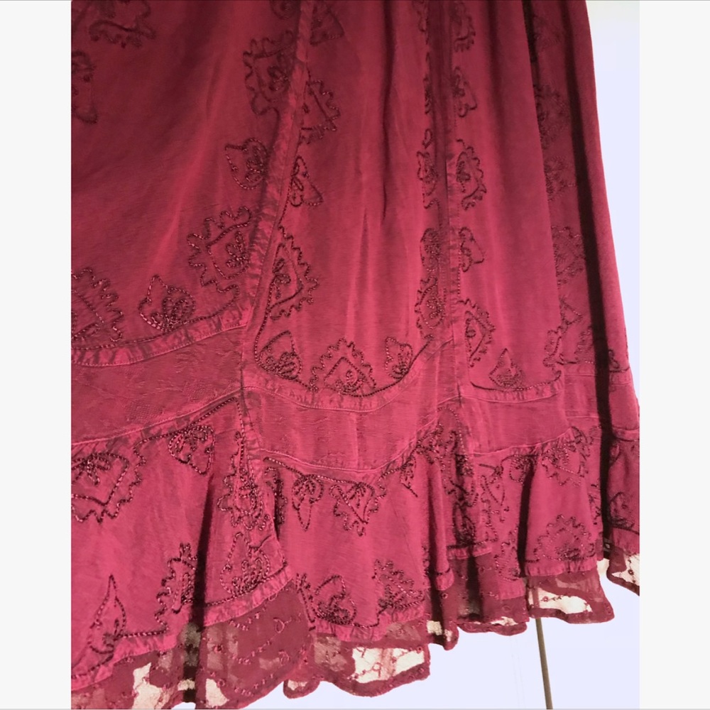 Maroon maxi skirt
